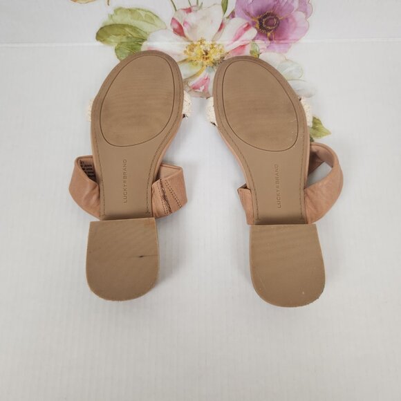 Lucky Brand Size 10M Razilla Leather Upper Neutral Tones Boho Women's Sandals - Picture 7 of 7